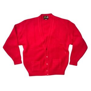 Vintage Panda 100% Cashmere V Neckline Cardigan Sweater Res Two Pockets Large